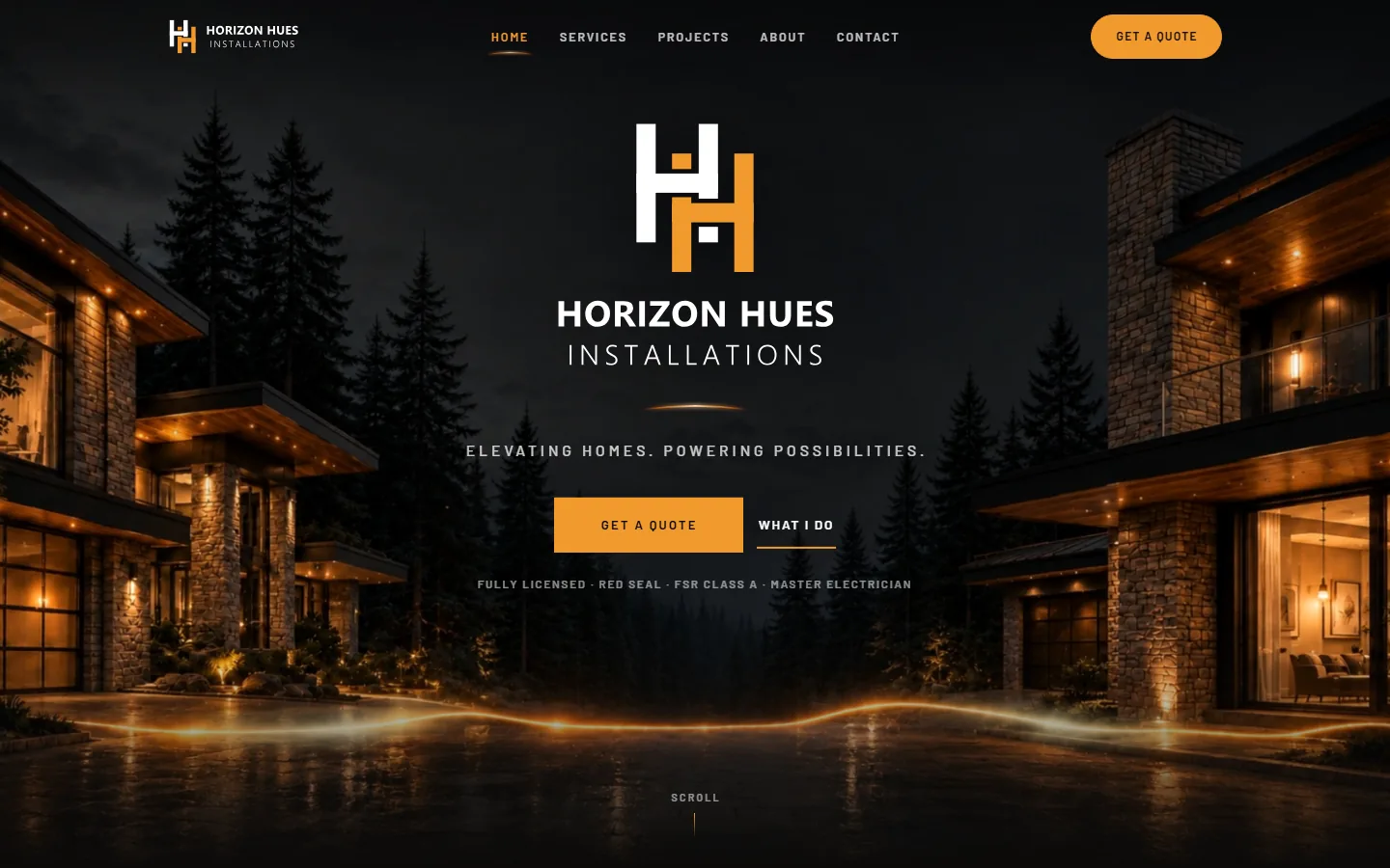 Horizon Hues website by VDT Sites, electrical contractor in Nanaimo, BC