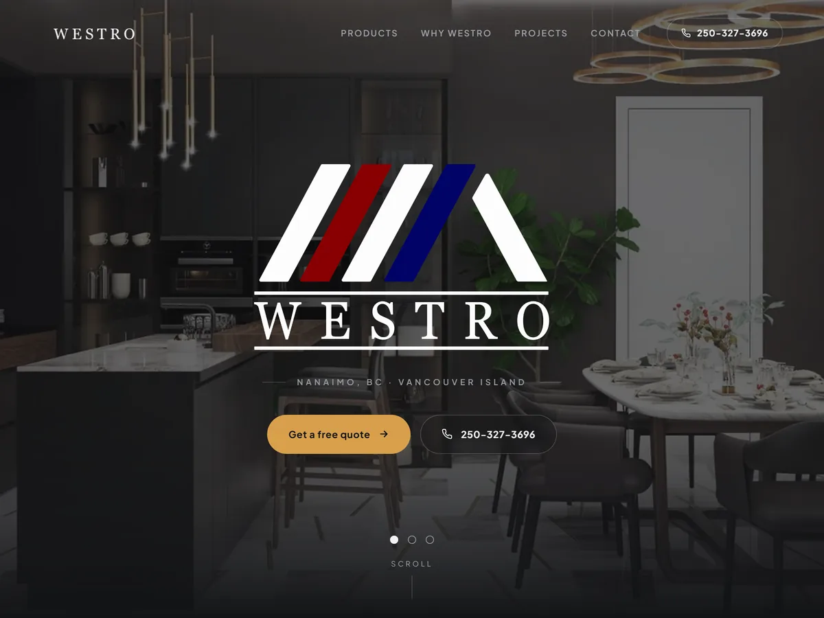 Westro Construction website by VDT Sites, Home improvement supplier in Nanaimo, BC